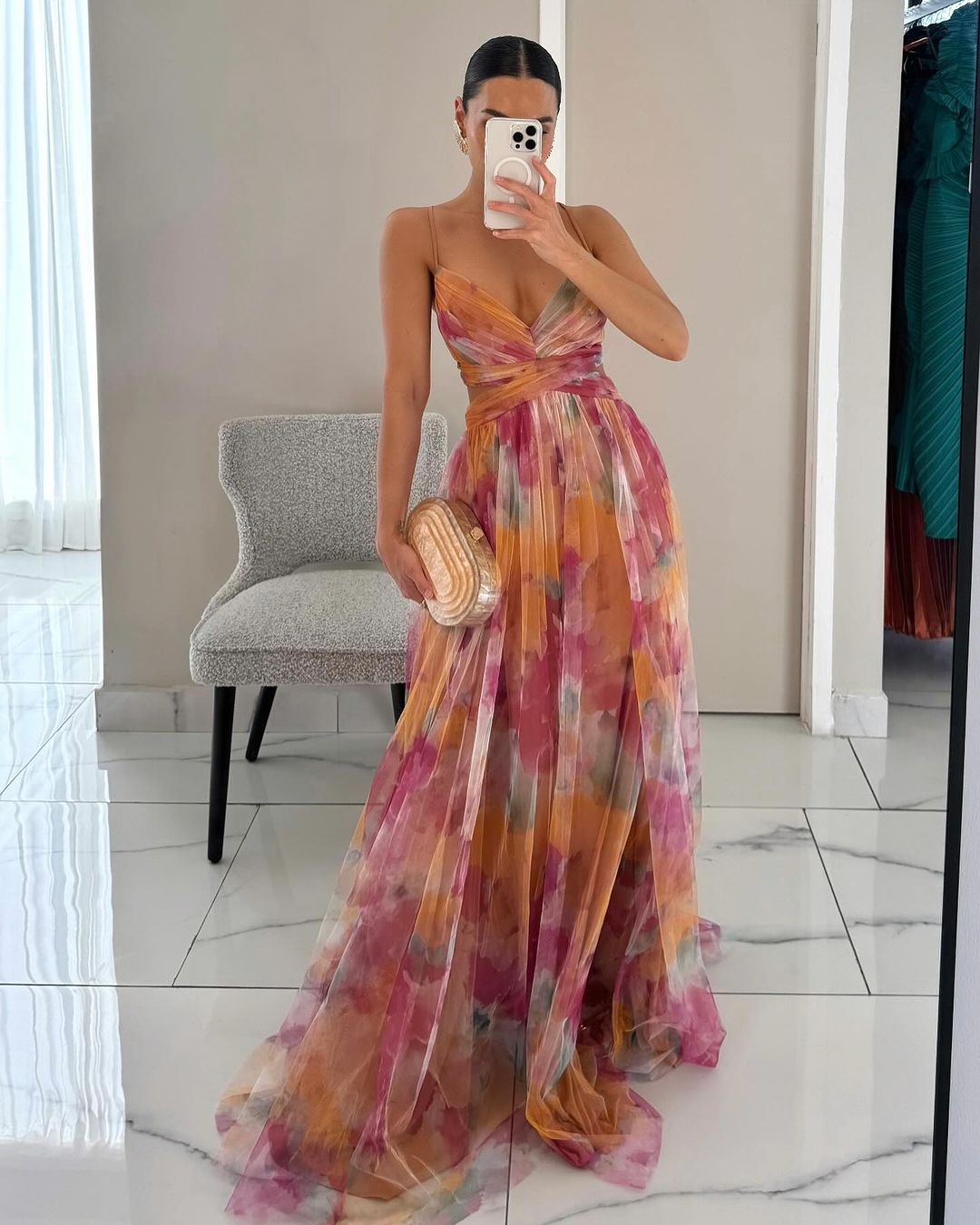 Isabelle™ | Magnifico maxi abito con stampa floreale