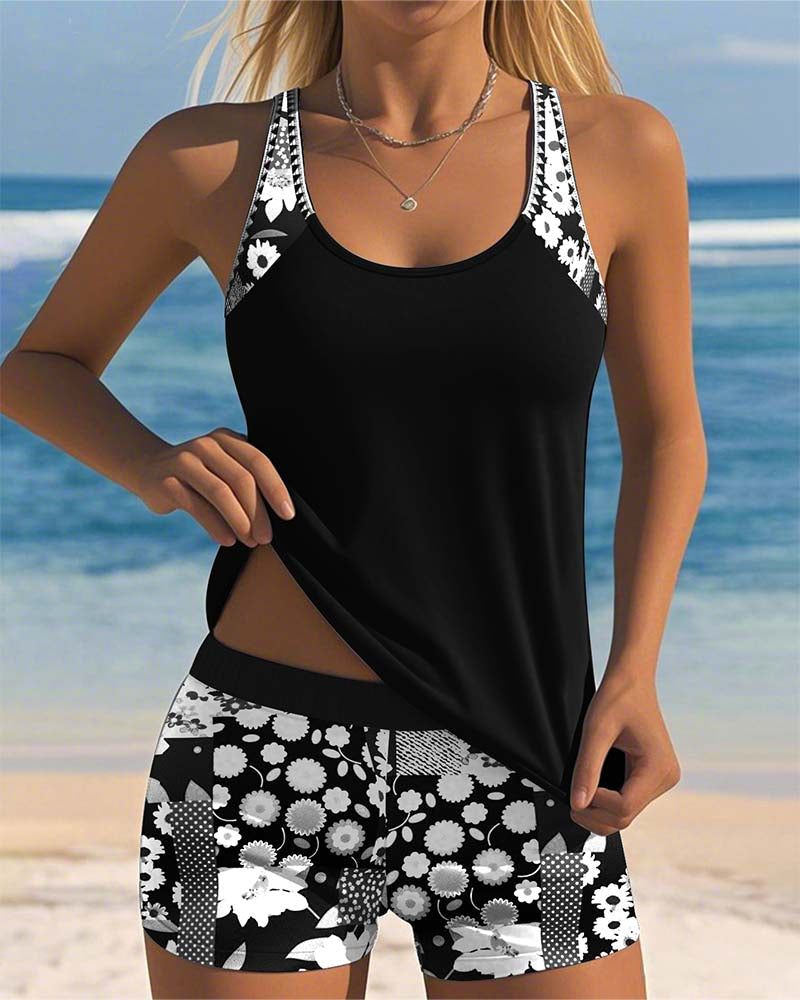 Lucia™| Costume da Bagno Due Pezzi con Vestibilità Comoda e Stile Floreale da Spiaggia