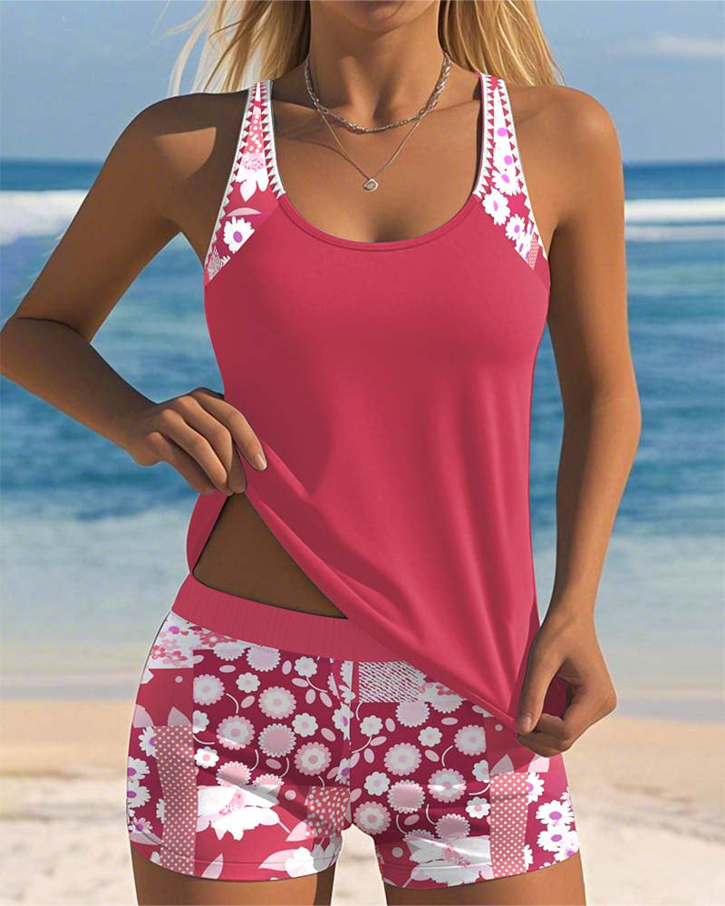 Lucia™| Costume da Bagno Due Pezzi con Vestibilità Comoda e Stile Floreale da Spiaggia