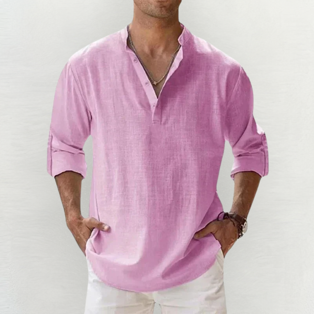 Riccardo™ | Camicia Elasticizzata in Cotone-Lino Premium