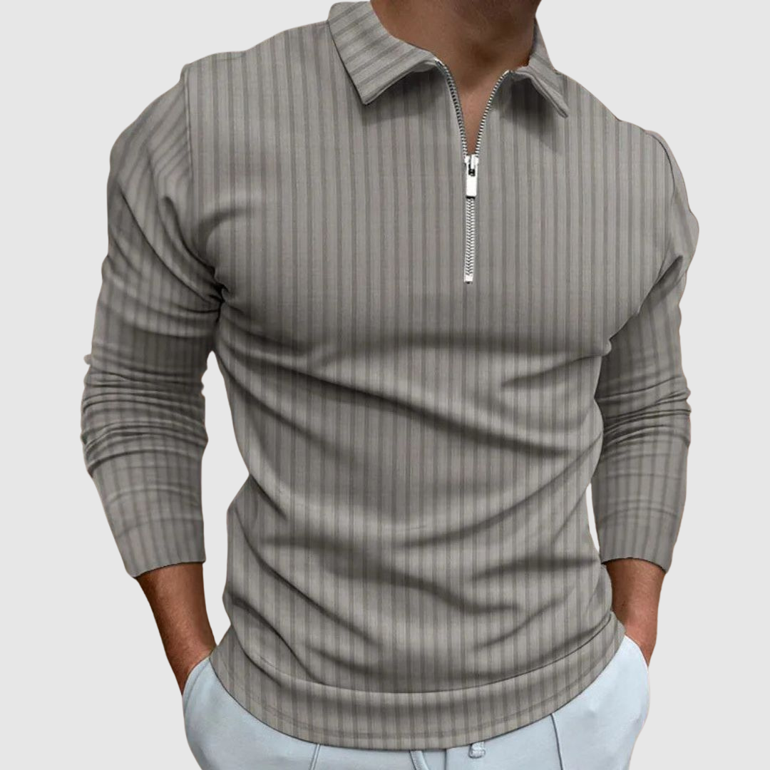 Raffaele™ | Polo a maniche lunghe con zip