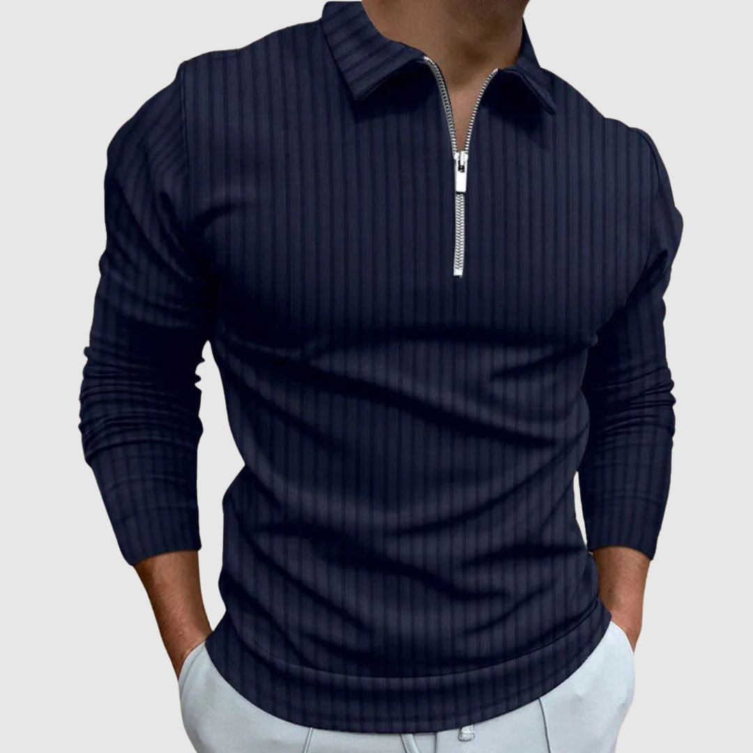Raffaele™ | Polo a maniche lunghe con zip
