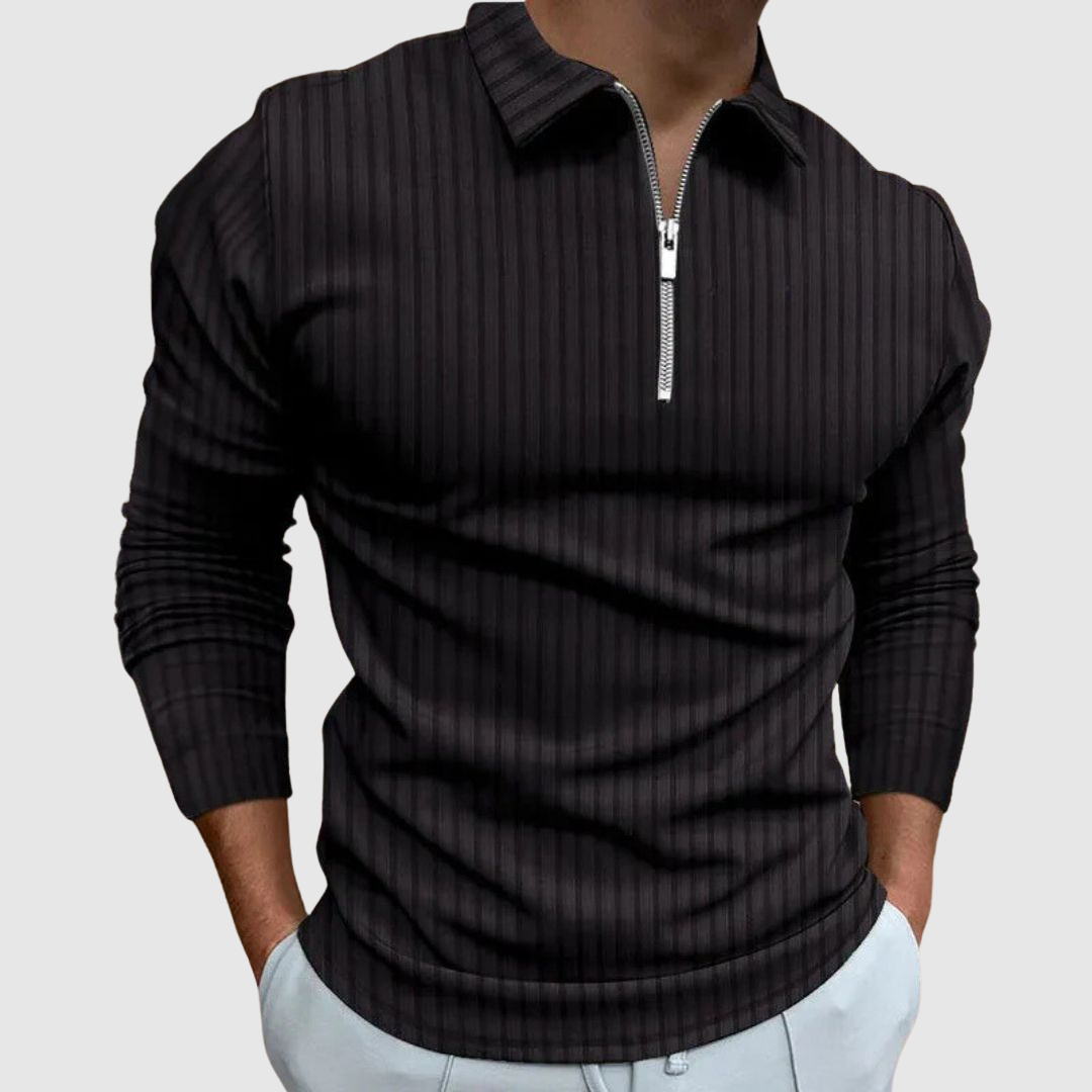 Raffaele™ | Polo a maniche lunghe con zip