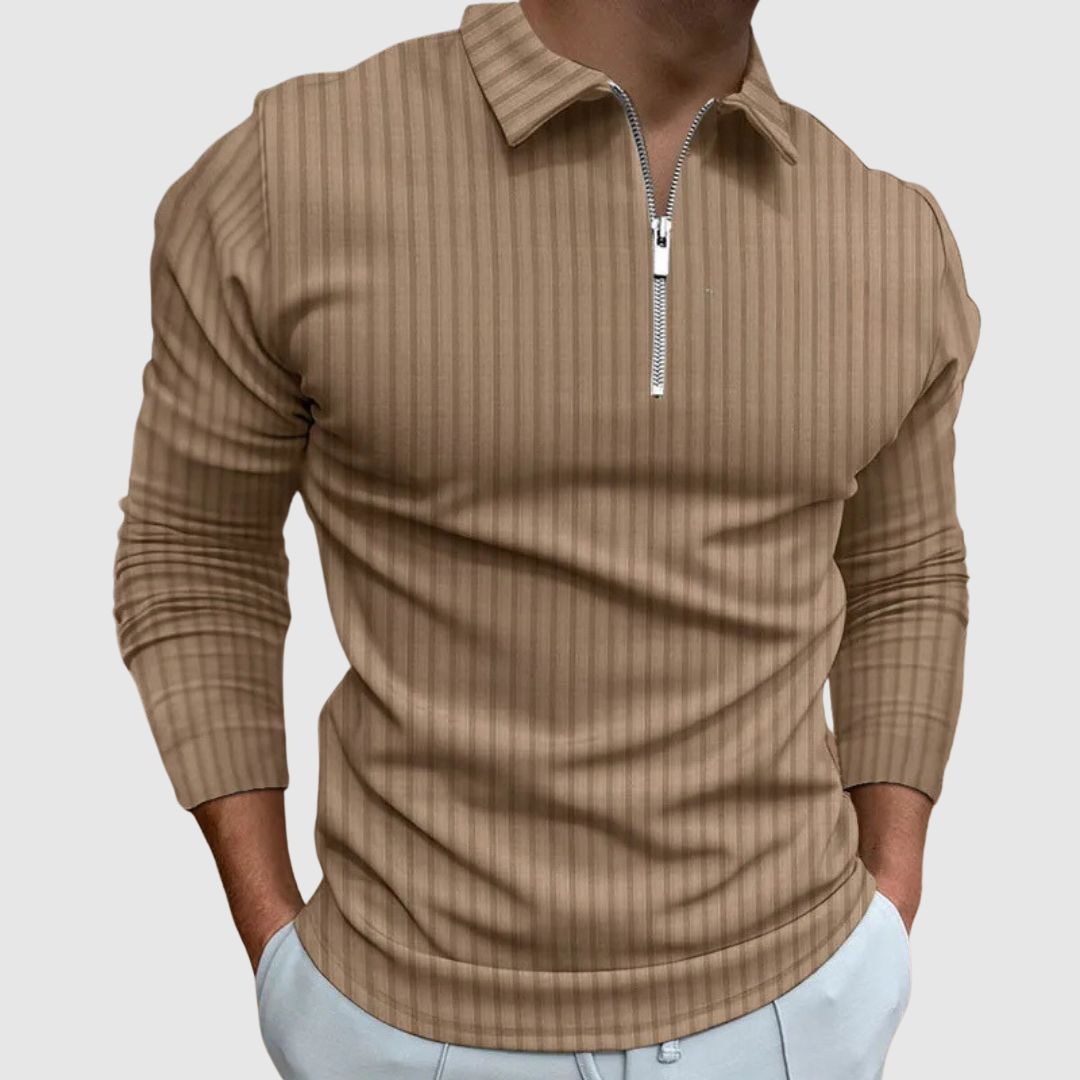 Raffaele™ | Polo a maniche lunghe con zip