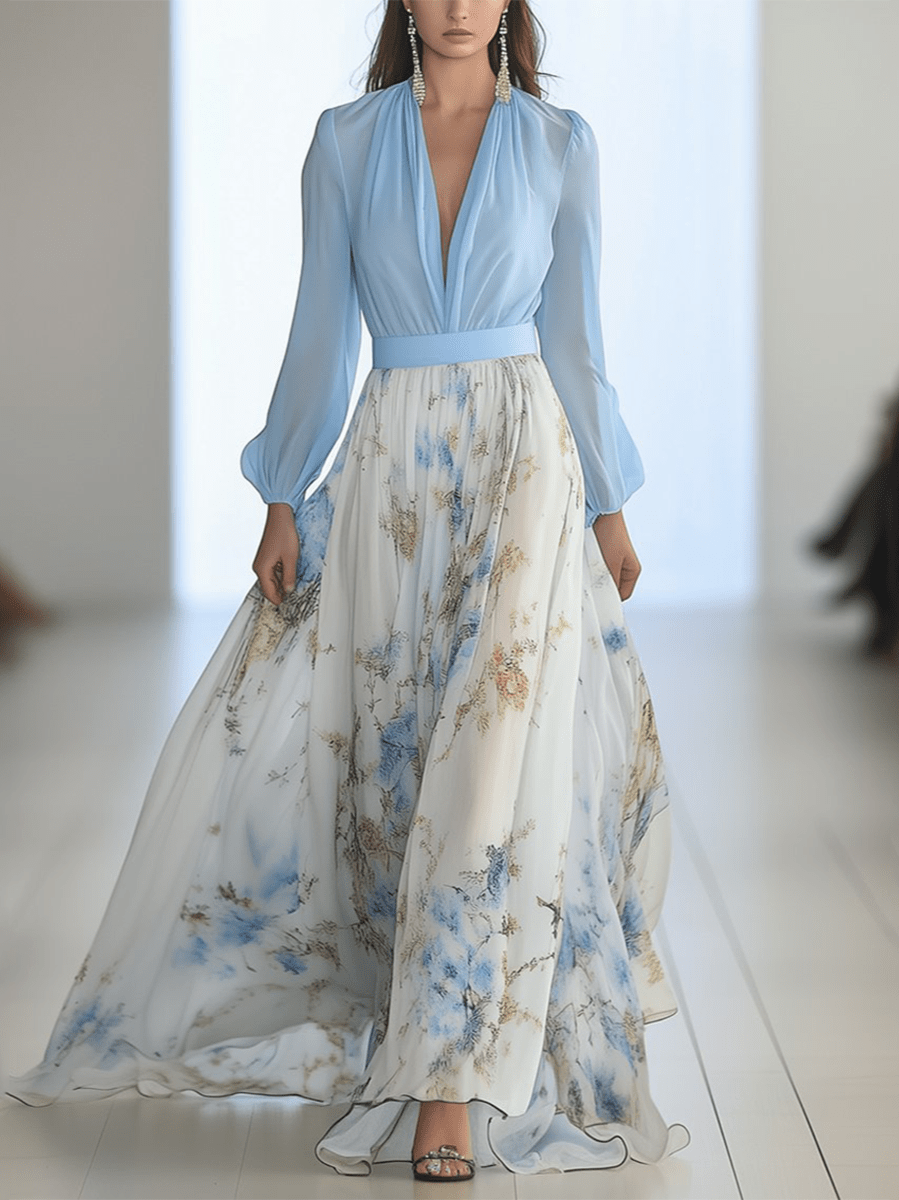 Valentina™ | Abito lungo con stampa floreale