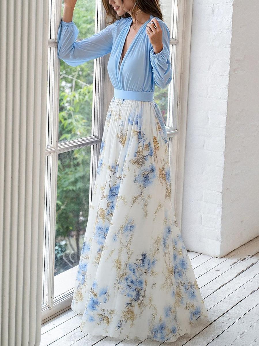 Valentina™ | Abito lungo con stampa floreale