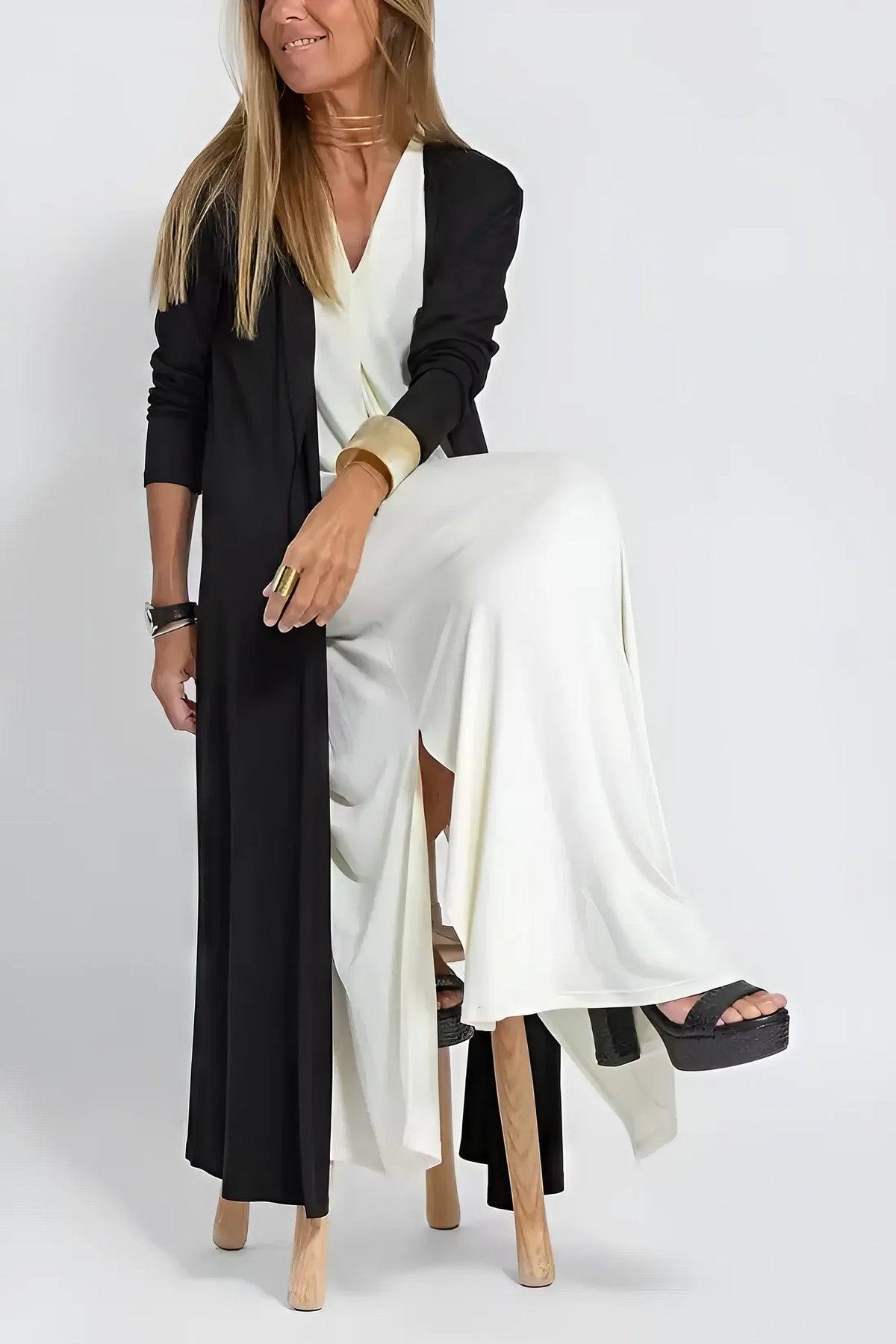 Natalia | Vestito Lungo Elegante con Cardigan Abbinato in Omaggio
