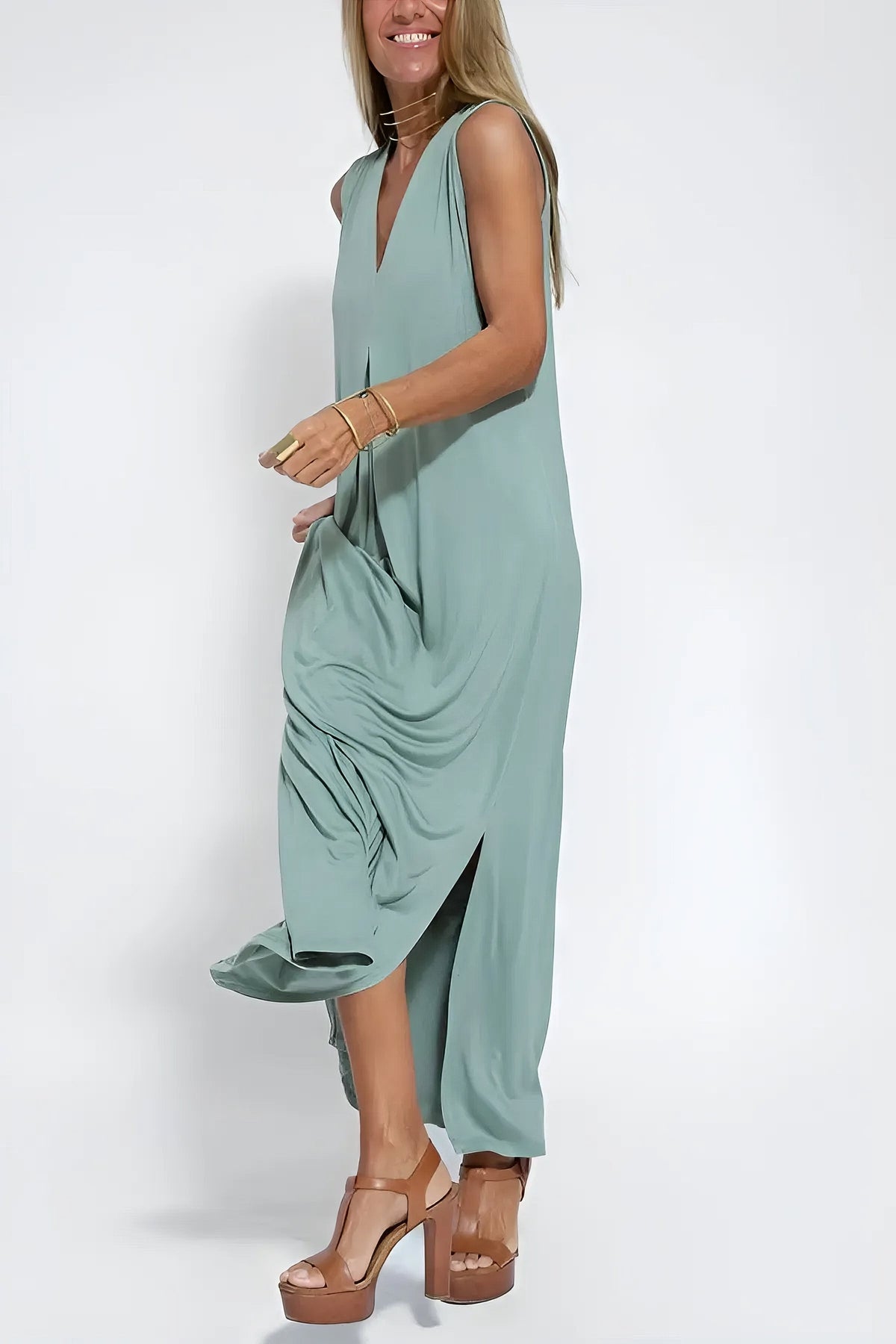 Natalia | Vestito Lungo Elegante con Cardigan Abbinato in Omaggio