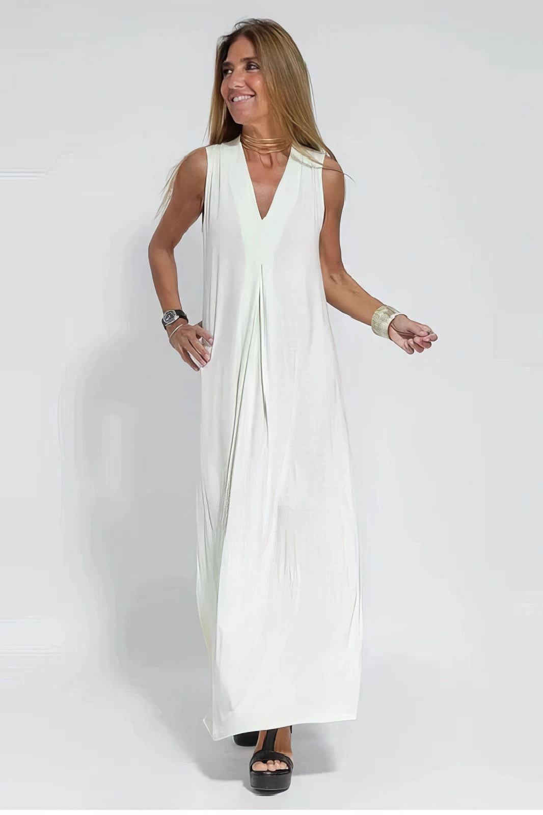 Natalia | Vestito Lungo Elegante con Cardigan Abbinato in Omaggio